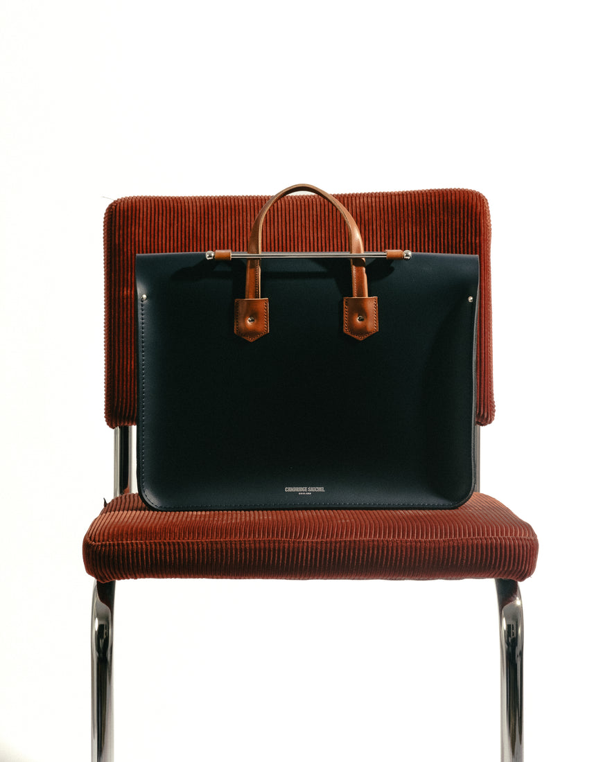 Cambridge Satchel detail for a workbag capsule edit with real outfit range